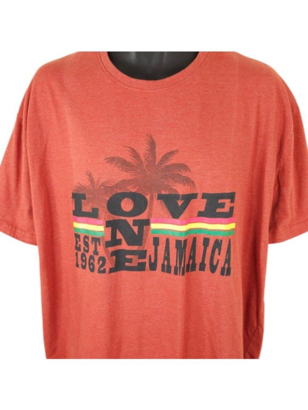 Jamaica T Shirt Mens Size 2XL Orange One Love Travel Destination Tee